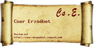 Cser Erzsébet névjegykártya